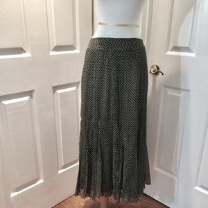 Charter Club Black and White Silk Long Skirt